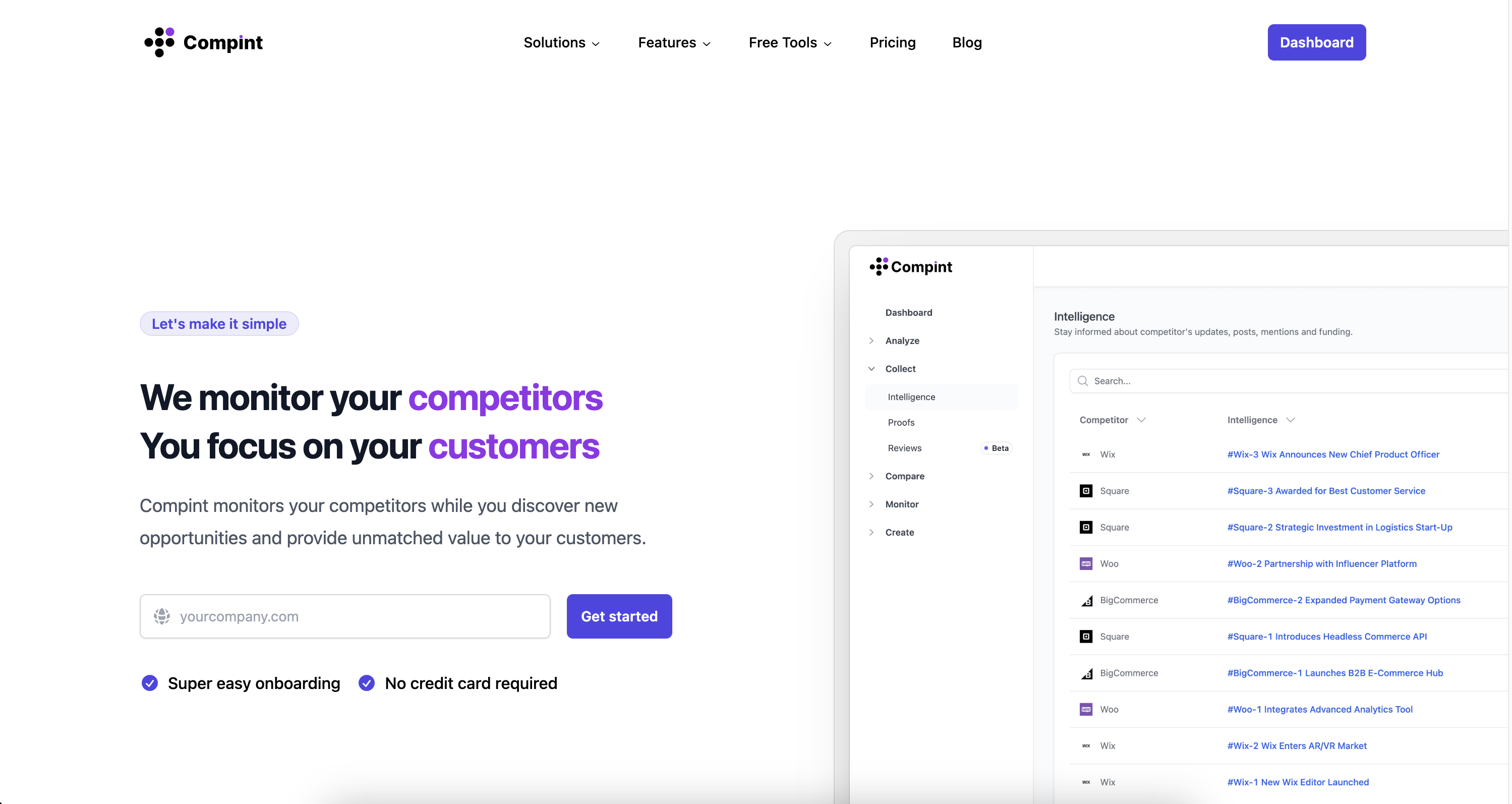 Analyze competitor's landing page for messaging and positoning changes